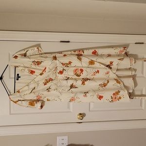 Modcloth faux wrap dress in 3x - white floral, Easter dress